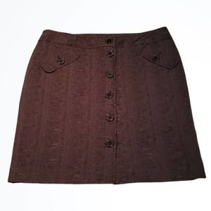 Anne Klein High Rise Black Button Embellished and Print Pencil Skirt Size 10